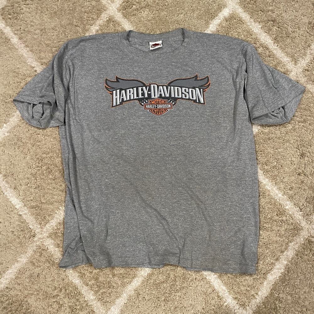 Mens Harley Davidson T Shirt Heather Gray Winged Bar Shield XL Myrtle Beach SC